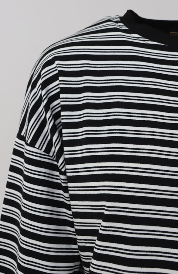 Oversized Gestreepte Katoenen Top Multi Zwart – shirts & tops — foto 4