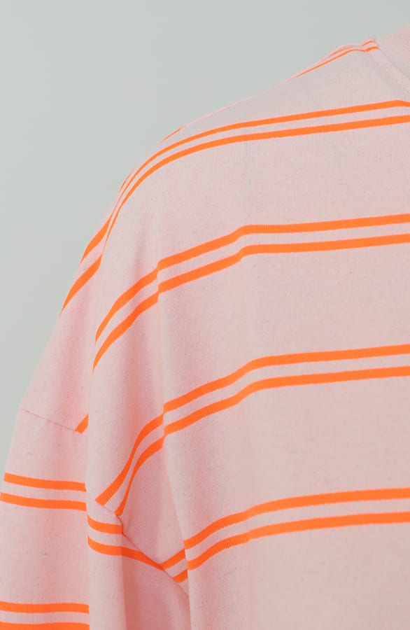 Oversized Gestreepte Katoenen Top Neon Oranje – shirts & tops — foto 4