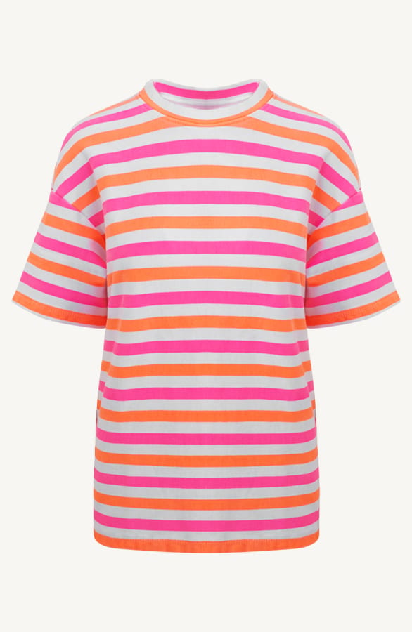 Oversized Gestreepte T-Shirt Lila – shirts & tops — foto 4