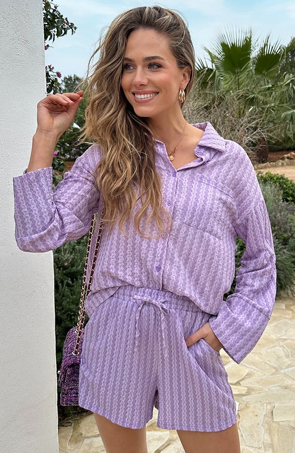 Chic Oversized Blouse Lila – kleding — foto 2
