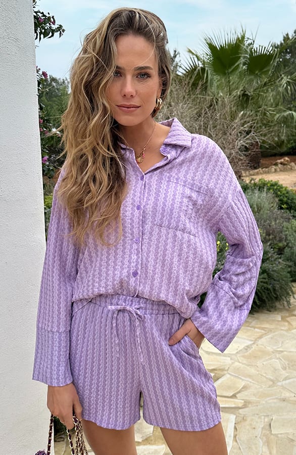 Chic Oversized Blouse Lila