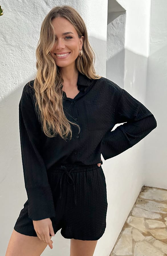 Chic Oversized Blouse Zwart – shirts & tops — foto 4