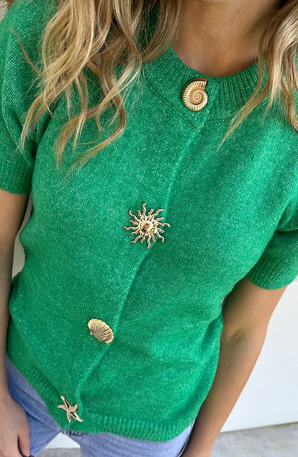 Sea Shell Cardigan Green – vesten — foto 5