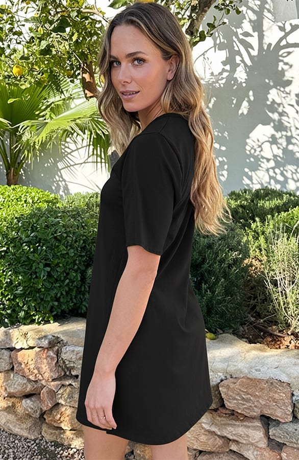 Slim Fit Tee Dress Black – alle jurkjes — foto 3