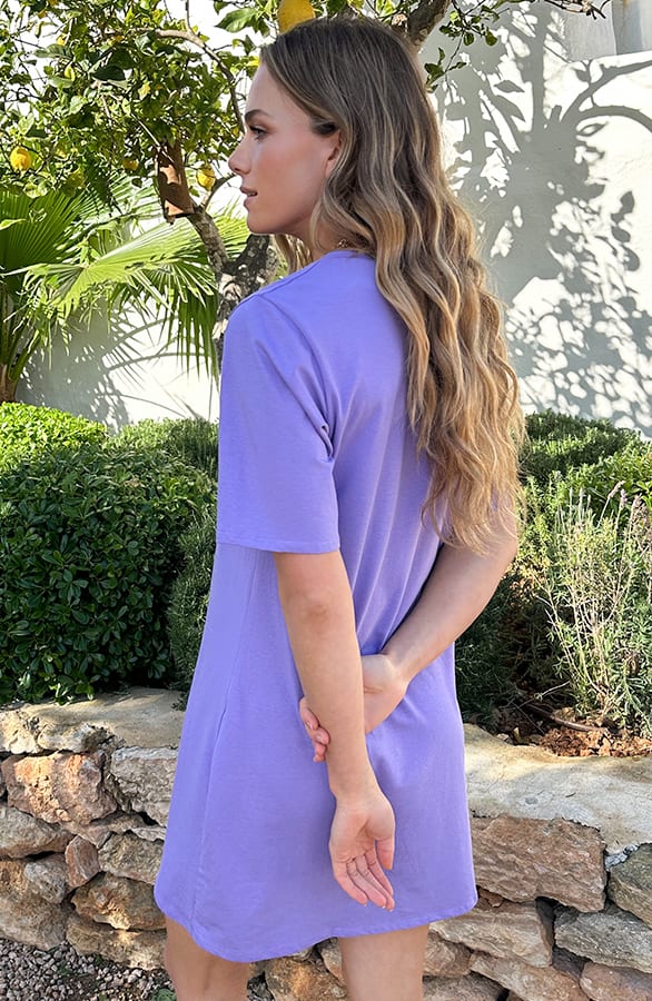 Slim Fit Tee Dress Lila – alle jurkjes — foto 4