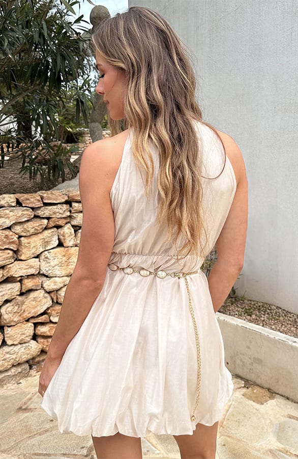 Soft Halter Dress Beige – alle jurkjes — foto 3