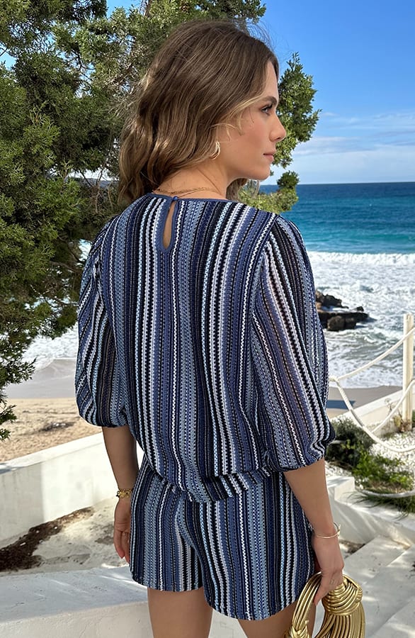 Striped Short Navy – shorts — foto 2