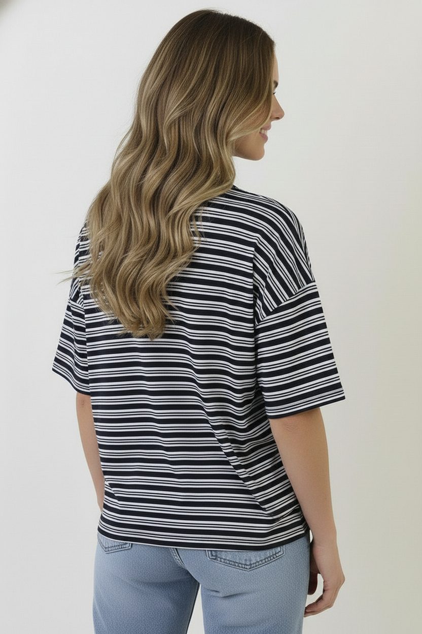 Striped T-Shirt Cotton Black – shirts & tops — foto 3