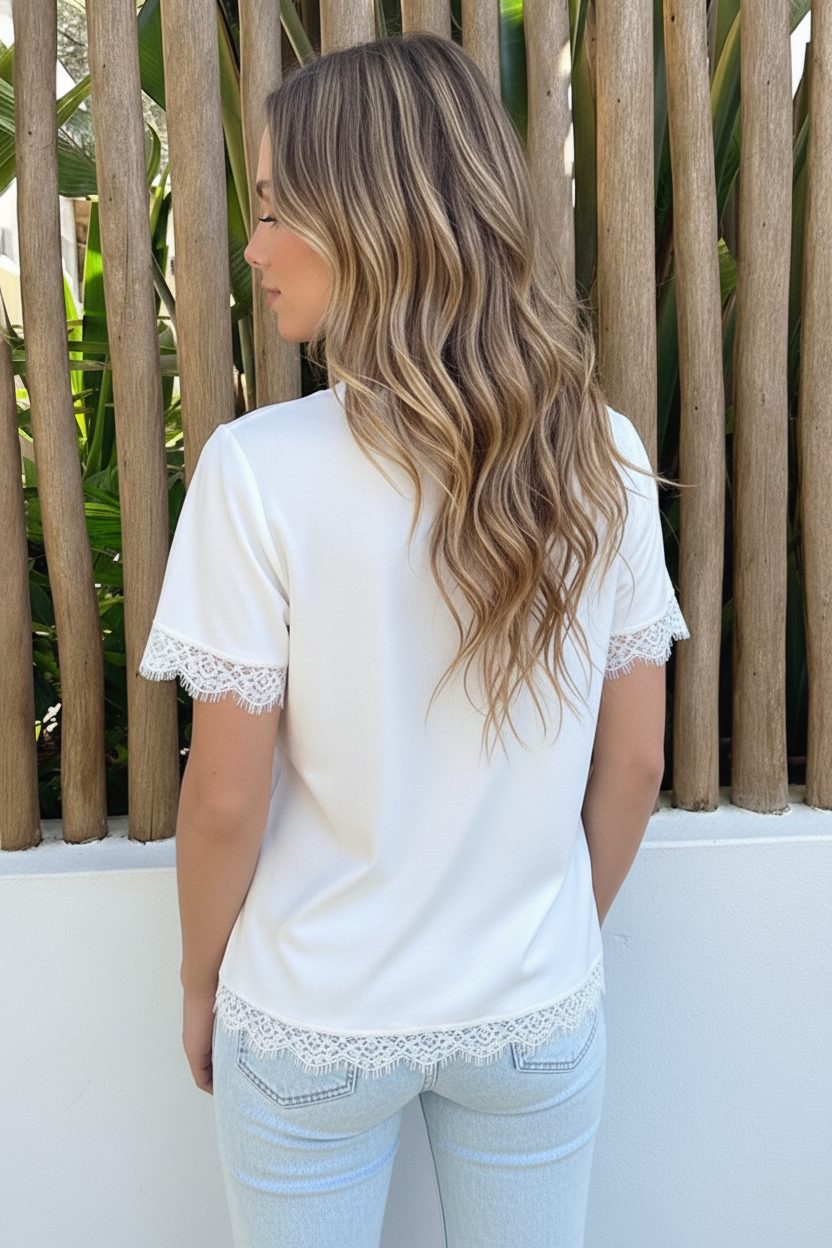 Top Met Kanten Details Ecru – shirts & tops — foto 3