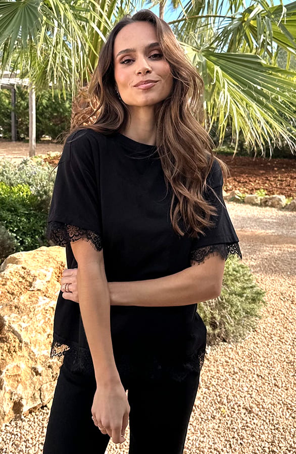 Top Met Kanten Details Zwart – shirts & tops — foto 5