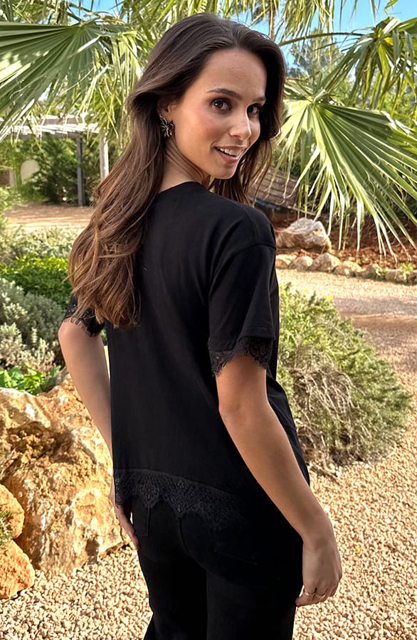 Top Met Kanten Details Zwart – shirts & tops — foto 3