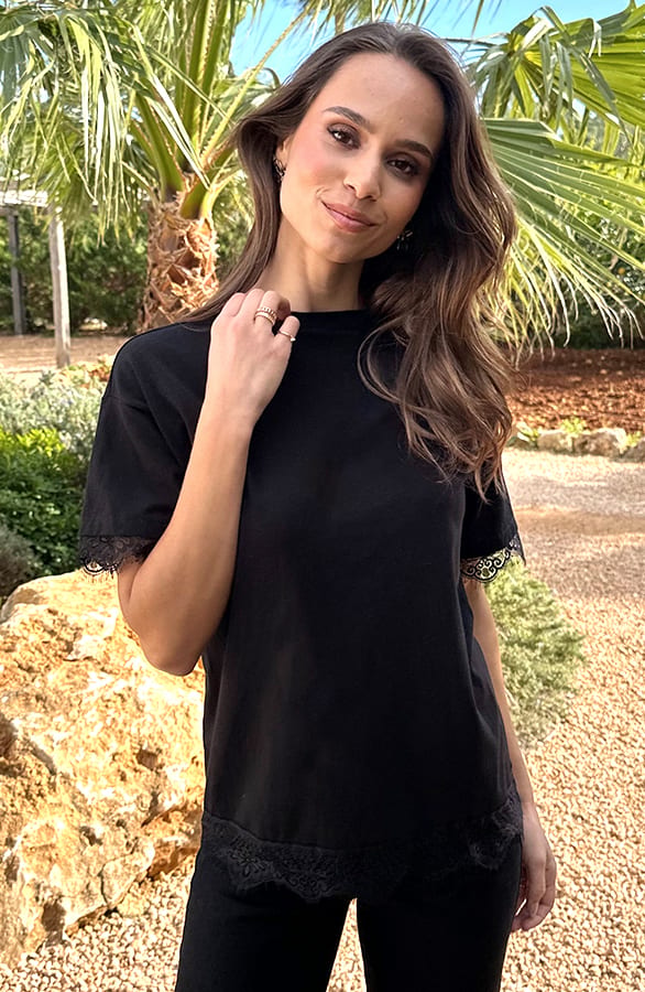 Top Met Kanten Details Zwart – shirts & tops — foto 4
