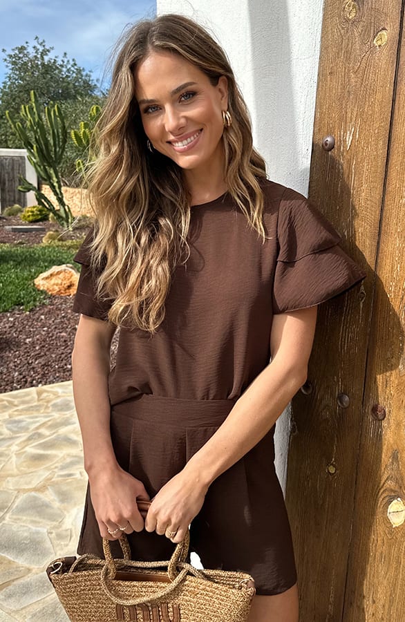 Top Met Ruffle Mouw Lilly Choco – shirts & tops — foto 6