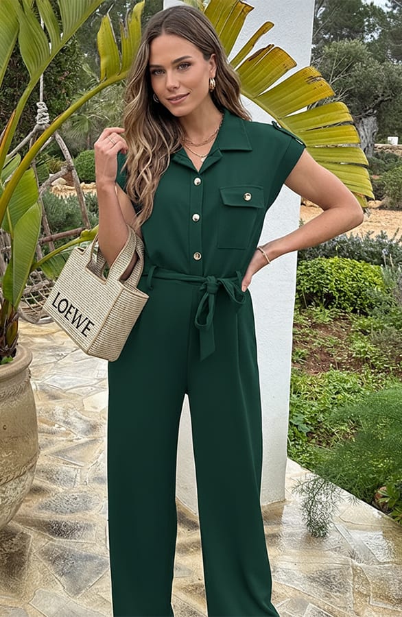Utility Luxe Jumpsuit Emerald – jumpsuits & playsuits — foto 4