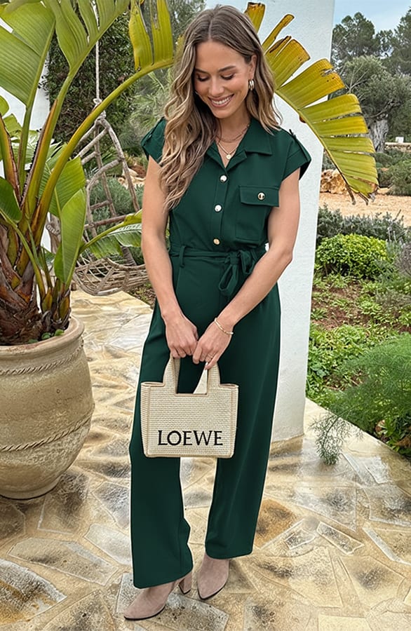 Utility Luxe Jumpsuit Emerald – jumpsuits & playsuits — foto 6