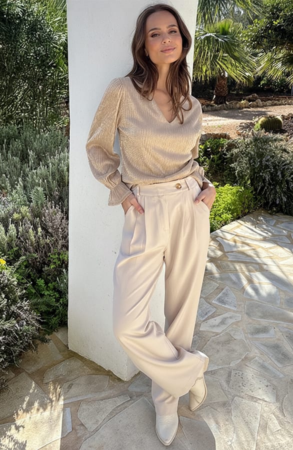 V-hals Lurex Top Gold – shirts & tops — foto 6