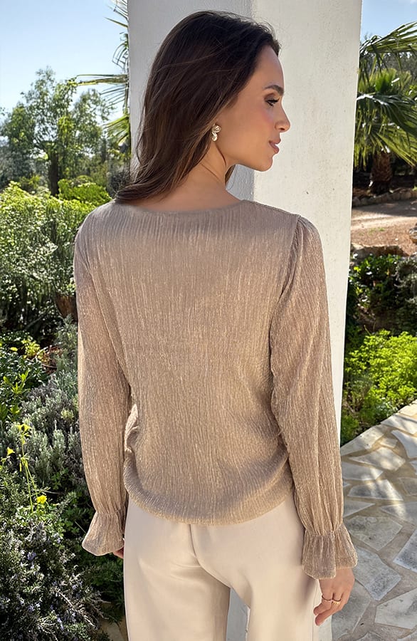 V-hals Lurex Top Gold – shirts & tops — foto 3
