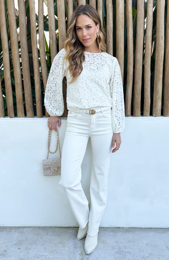 Wide Leg Jeans Dez Offwhite — foto 8