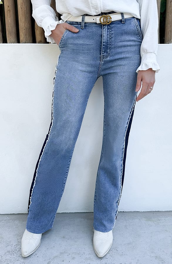 Wide Leg Jeans Dez Rafel Bies Mid Blue — foto 2