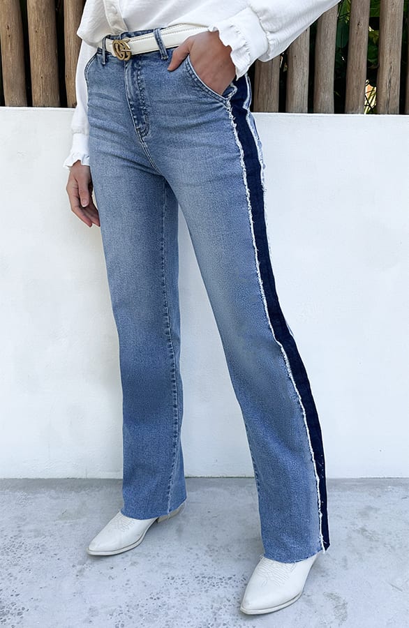 Wide Leg Jeans Dez Rafel Bies Mid Blue — foto 3