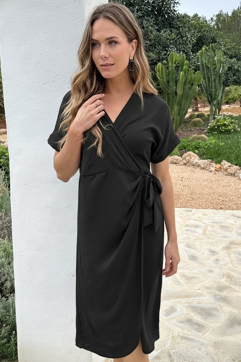 Wrap Jurk Fenna Maxi Zwart – alle jurkjes — foto 5