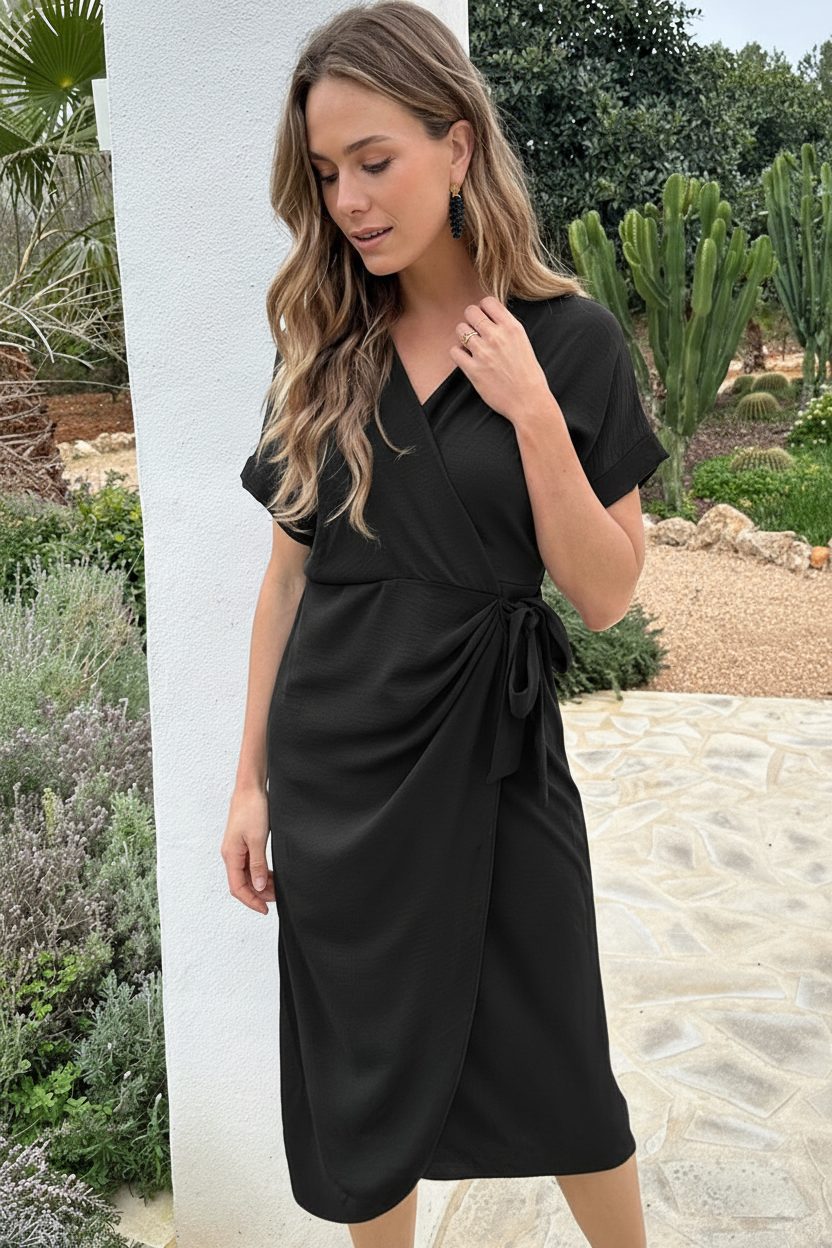 Wrap Jurk Fenna Maxi Zwart – alle jurkjes — foto 2