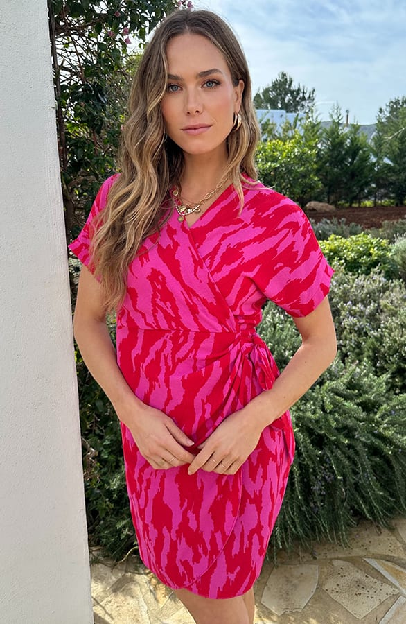 Wrap Jurk Fenna Zebra Fuchsia – alle jurkjes — foto 8