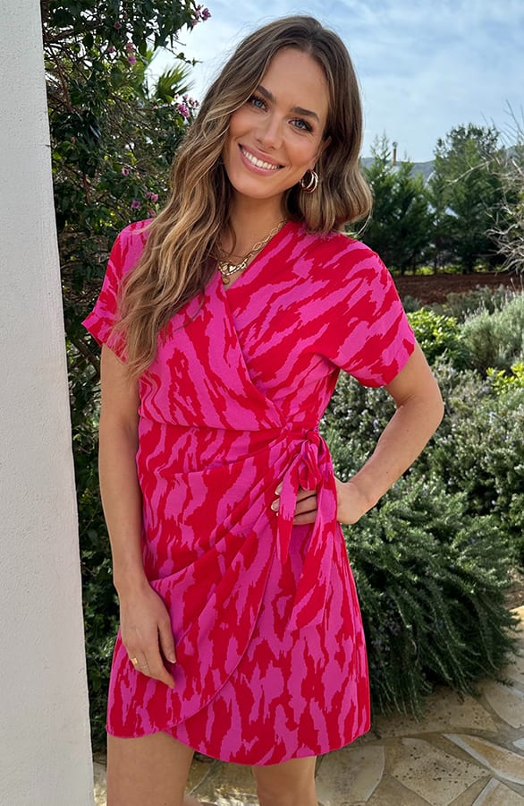 Wrap Jurk Fenna Zebra Fuchsia – alle jurkjes — foto 6