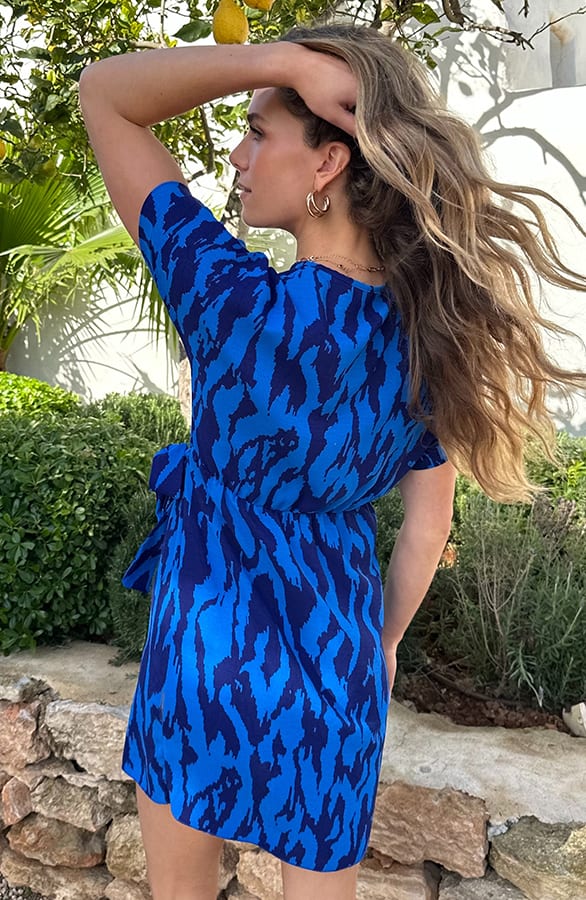 Wrap Jurk Fenna Zebra Kobalt – alle jurkjes — foto 3