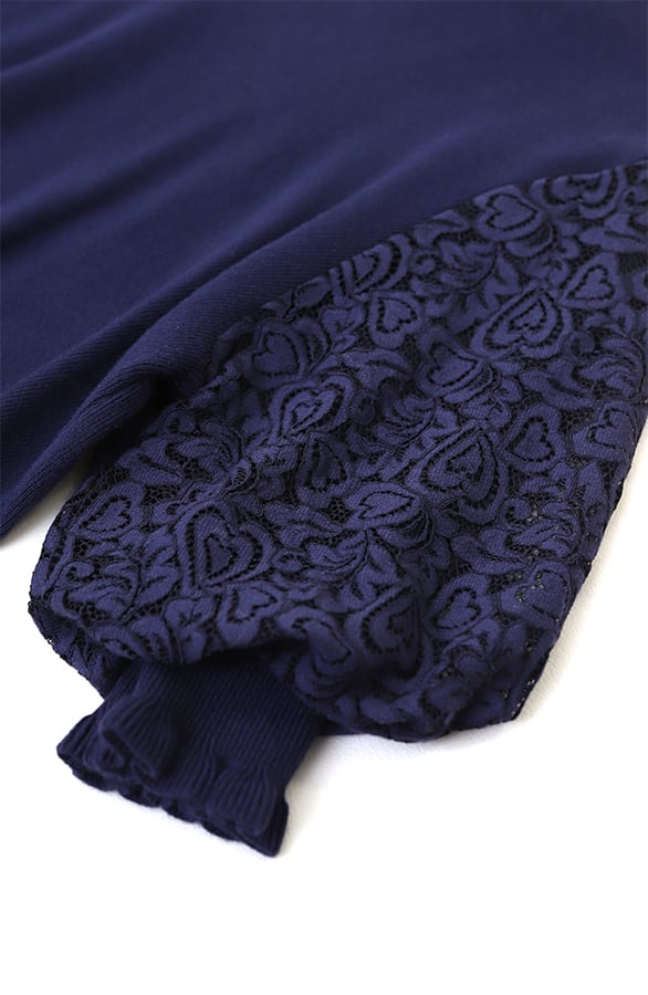 Zachte Top met Kanten Mouwen Navy – shirts & tops — foto 5
