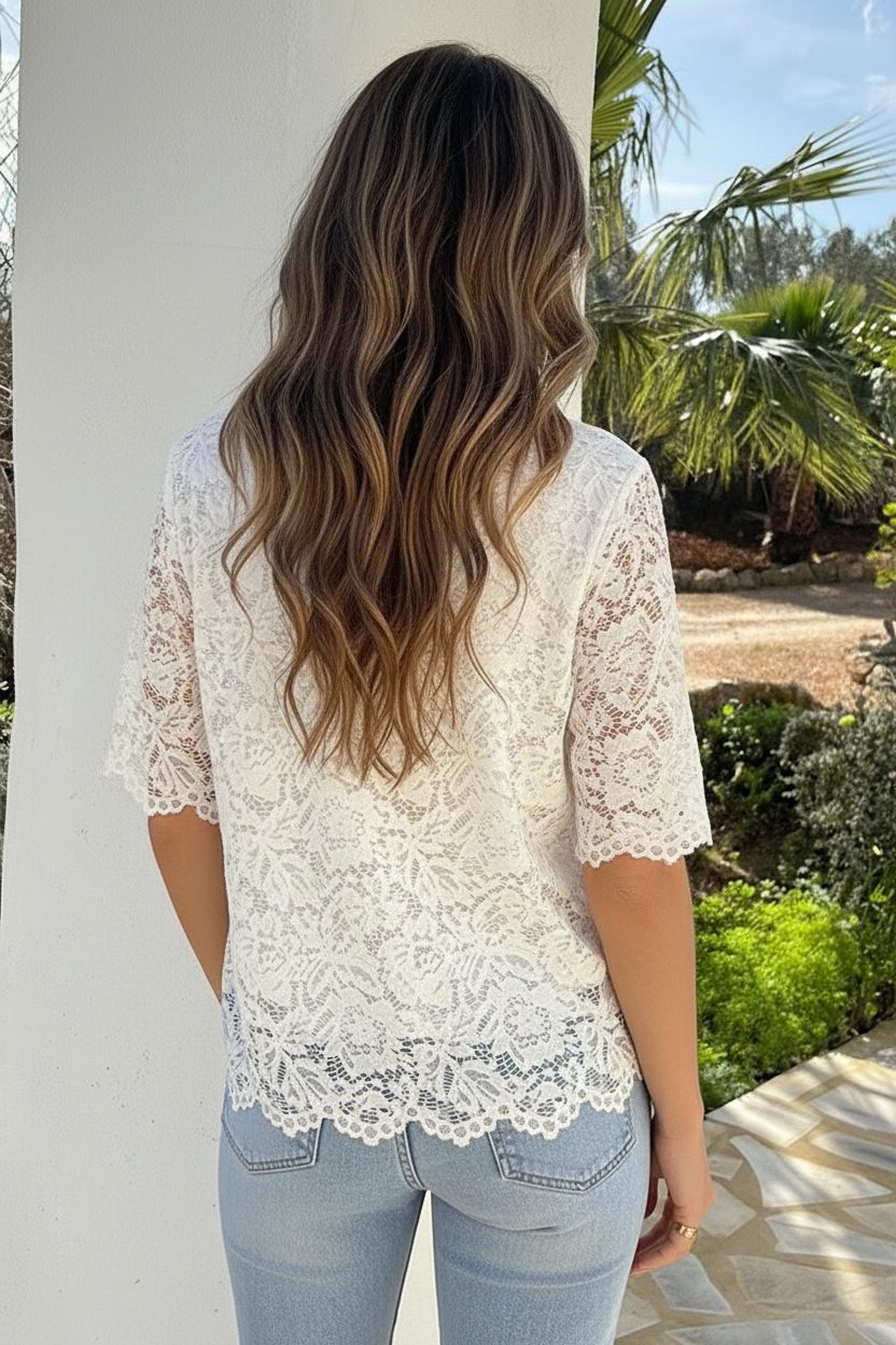 All Over Kanten Top Ecru – shirts & tops — foto 3