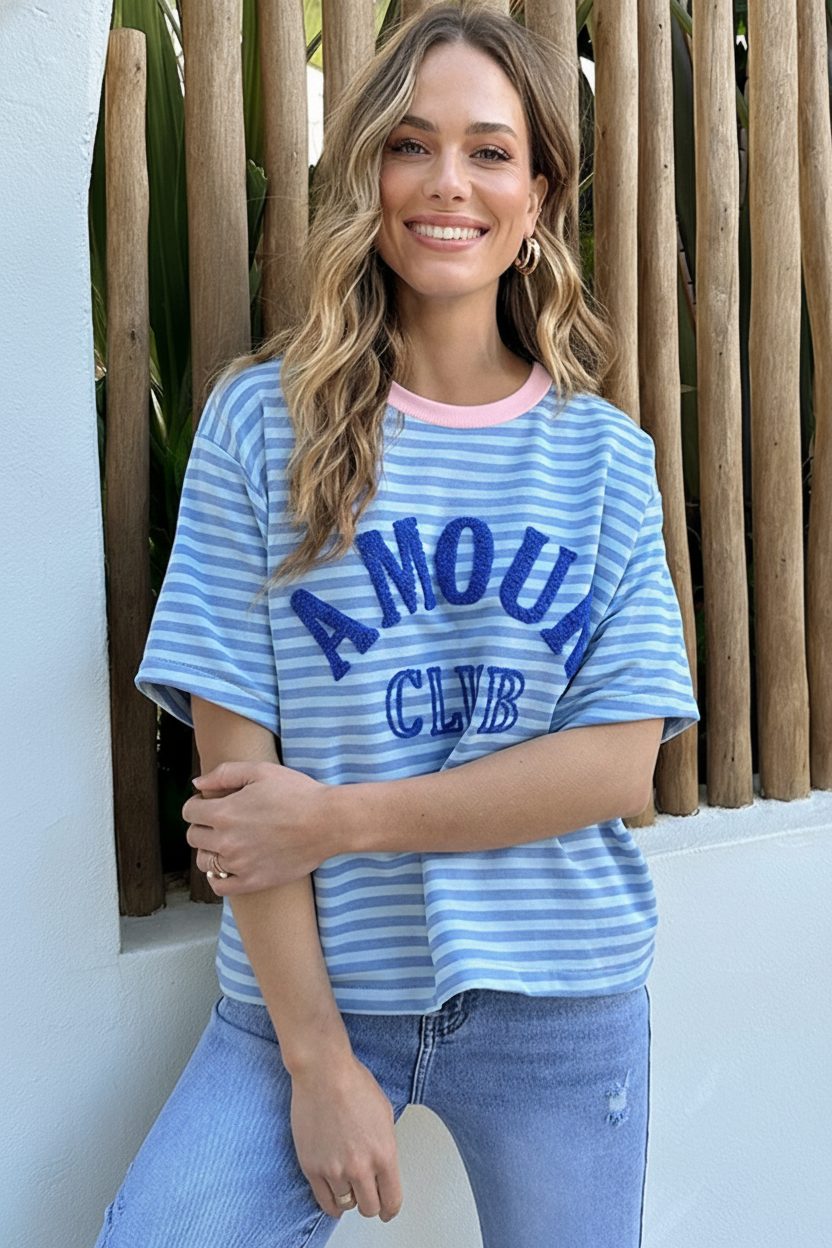 Amour Club Oversized Shirt Blauw – shirts & tops — foto 5