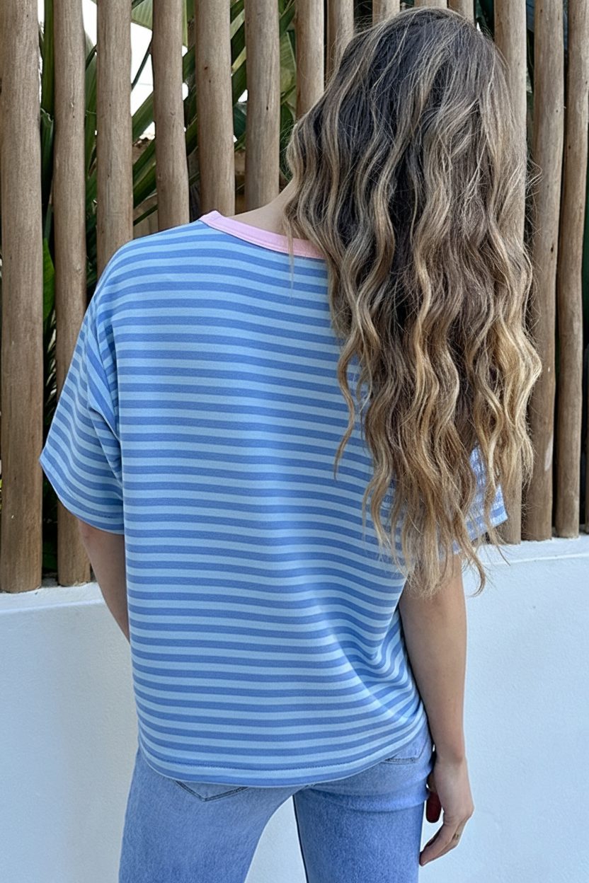 Amour Club Oversized Shirt Blauw – shirts & tops — foto 3
