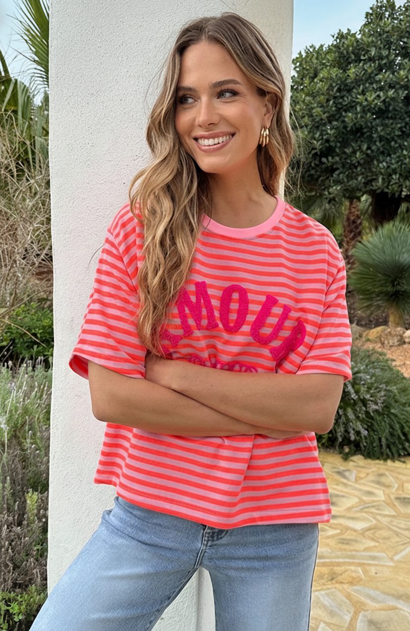 Amour Club Oversized Shirt Neon Oranje – shirts & tops — foto 4