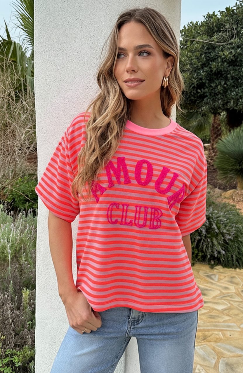 Amour Club Oversized Shirt Neon Oranje – shirts & tops — foto 2