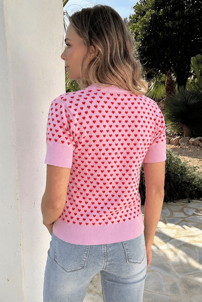 Amour Knitted Short Sleeve Top Roze – shirts & tops — foto 3