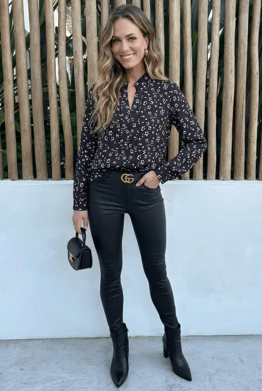 Bloemen Blouse Faye Zwart Wit – kleding — foto 6