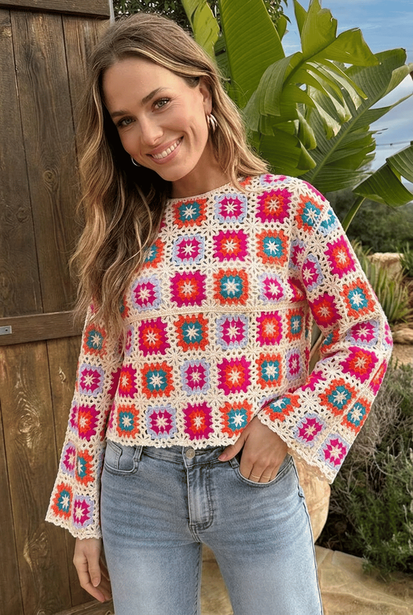 Boho Crochet Top Multicolor – shirts & tops — foto 2