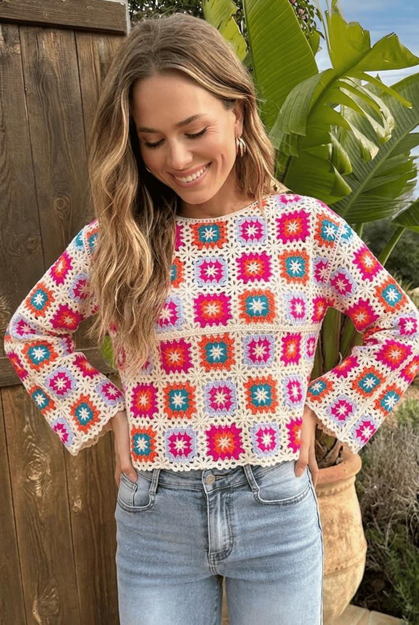 Boho Crochet Top Multicolor – shirts & tops — foto 5