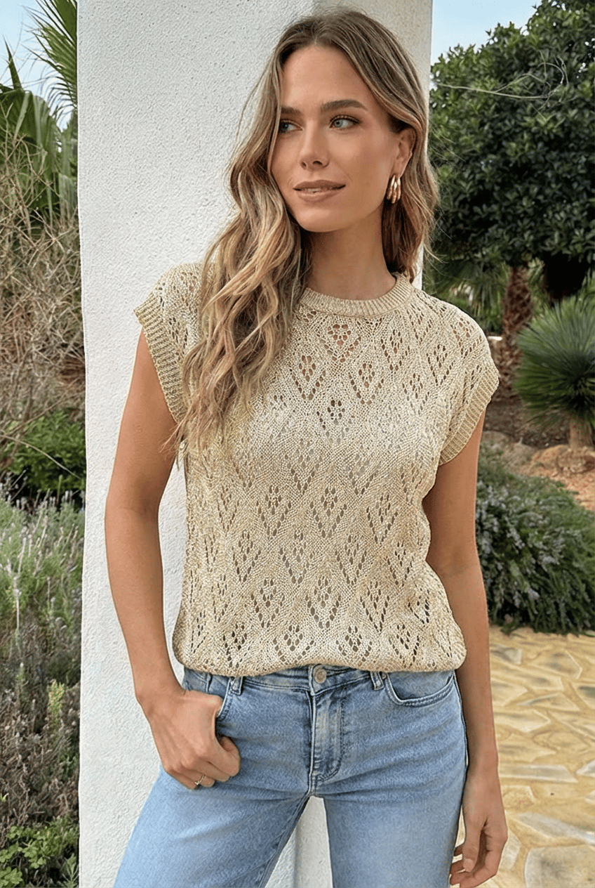 Boho Lurex Top Audrey Goud – shirts & tops — foto 6