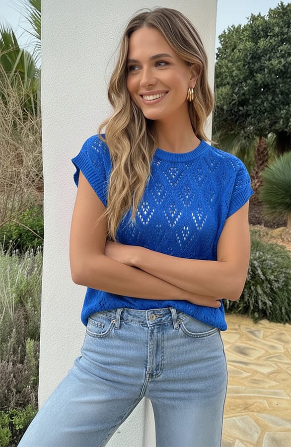 Boho Lurex Top Audrey Kobalt – shirts & tops — foto 4