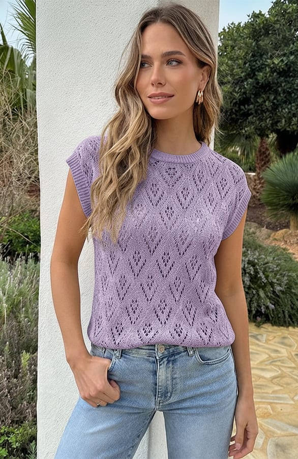 Boho Lurex Top Audrey Lila – shirts & tops — foto 3