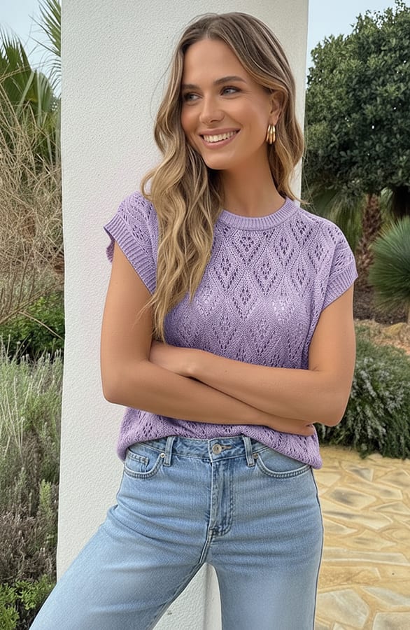 Boho Lurex Top Audrey Lila – shirts & tops
