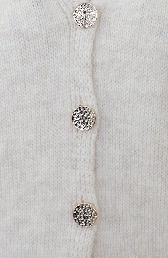 Knitted Button Cardigan Light Beige – vesten — foto 5