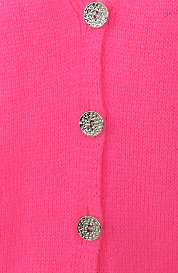 Knitted Button Cardigan Neon Fuchsia – vesten — foto 5