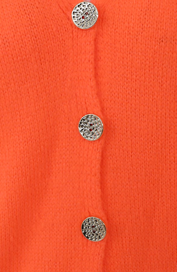 Knitted Button Cardigan Neon Oranje – vesten — foto 5