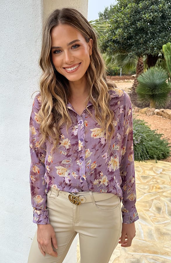 Chiffon Pattern Blouse Paars