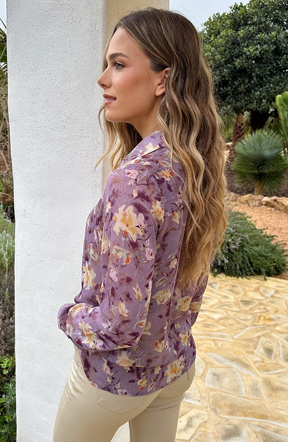 Chiffon Pattern Blouse Paars – kleding — foto 3