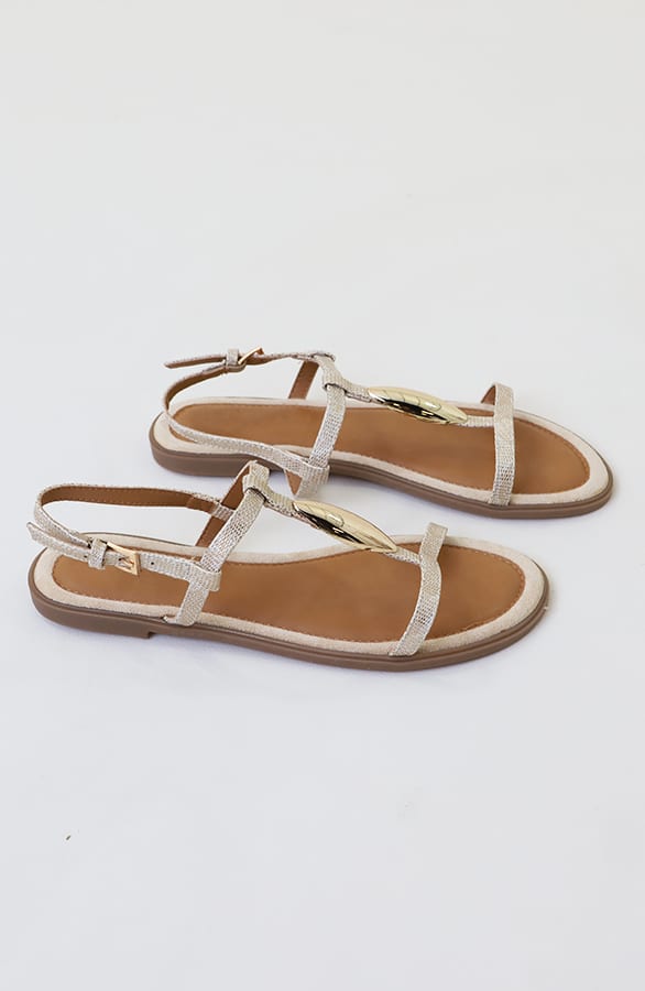 Classic Luxury T-Strap Sandals Beige – schoenen — foto 2