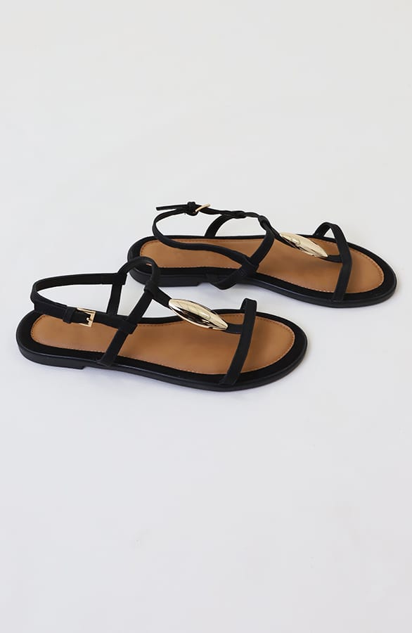 Classic Luxury T-Strap Sandals Black – schoenen — foto 2